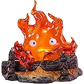 Calcifer Lamp Statue, Cute Calcifer Night Light Desktop, Warm Orange Flame Lights for Bedroom Office Decoration Gift Camping, 5 inch