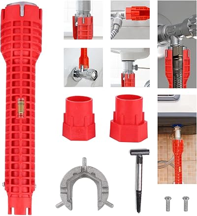 Faucet Wrench Tool 8 in 1 Multi-Functional Tap Spanner for Tight Spaces