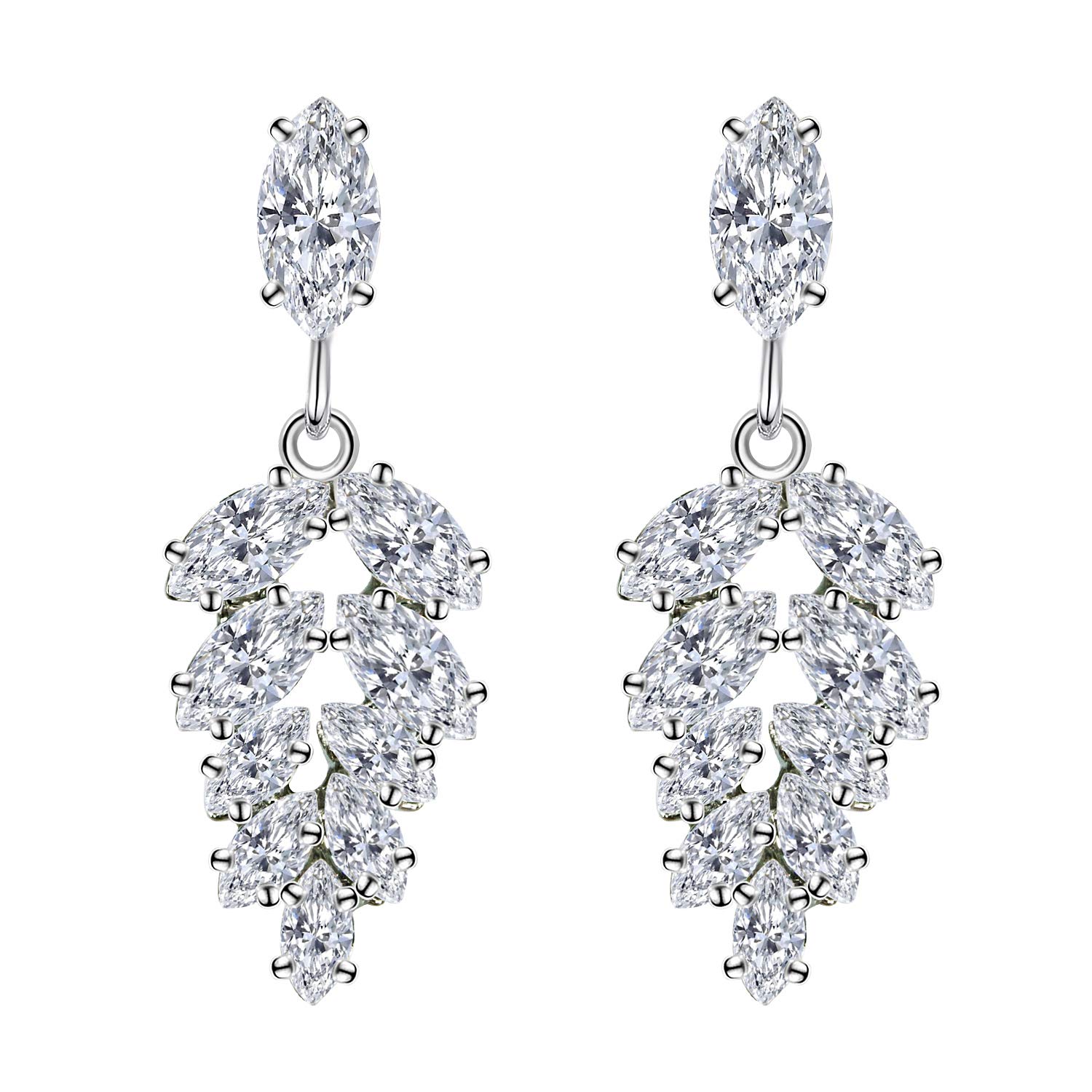 BiBeary Women Dangle Leaf Vintage Earrings for Women Zirconia Fahion elegant Earrings