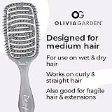 Olivia Garden iDetangle Hairbrush Medium Hair Detangler Wet Dry Grey view 3