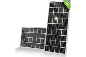 ECO-WORTHY Bifacial 100 Watt 12 Volt Solar Panel Monocrystalline Rigid High-Efficiency PV Module Power Charger for Sunsheds, Canopies, RVs, Farms and Other Off-Grid Applications