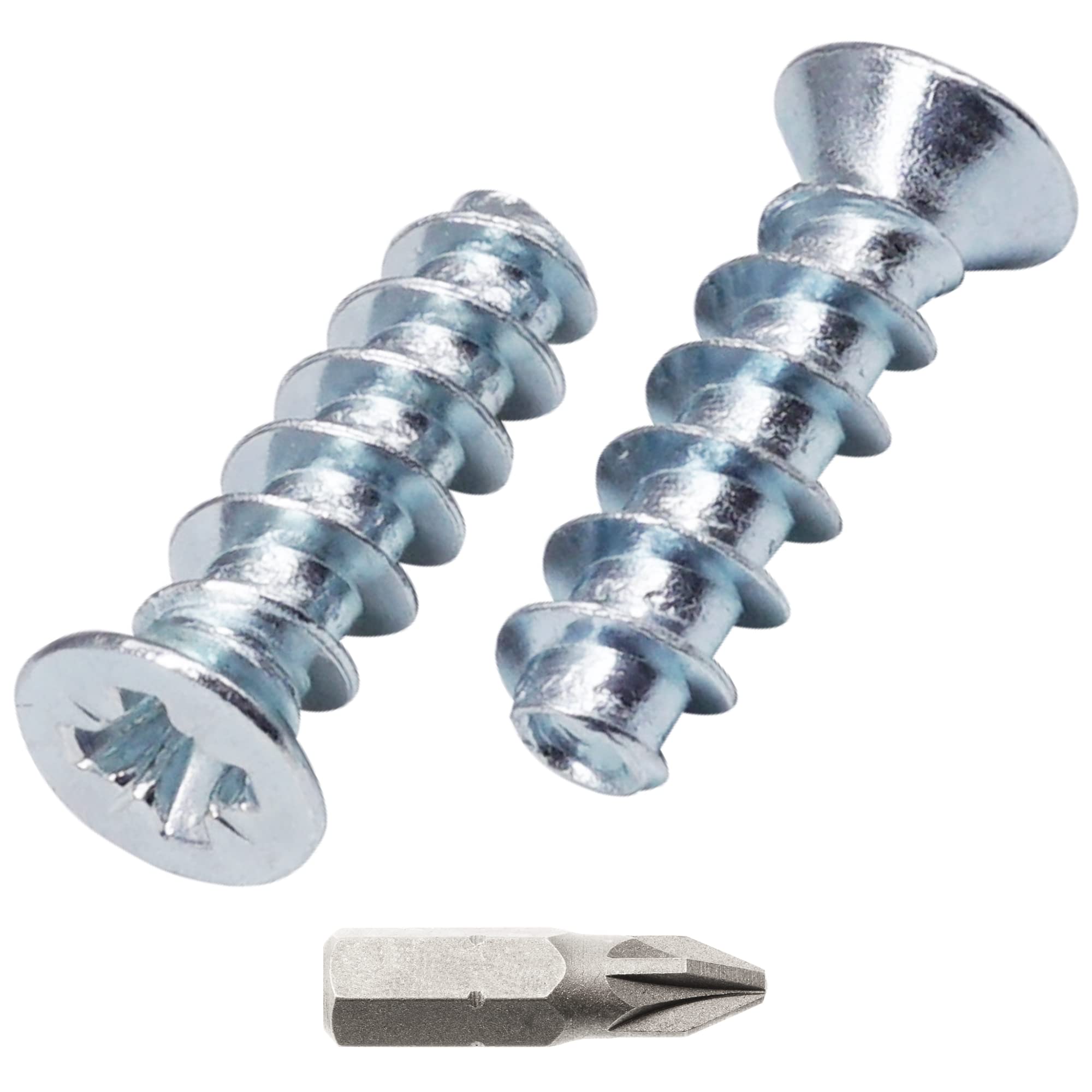 SKIR'CO (100 pcs) Zinc Plated Euro Screws 5.0 x 16 mm, Drawer Runner Screws, Flat Countersunk Head, Hinge Screws — image 1