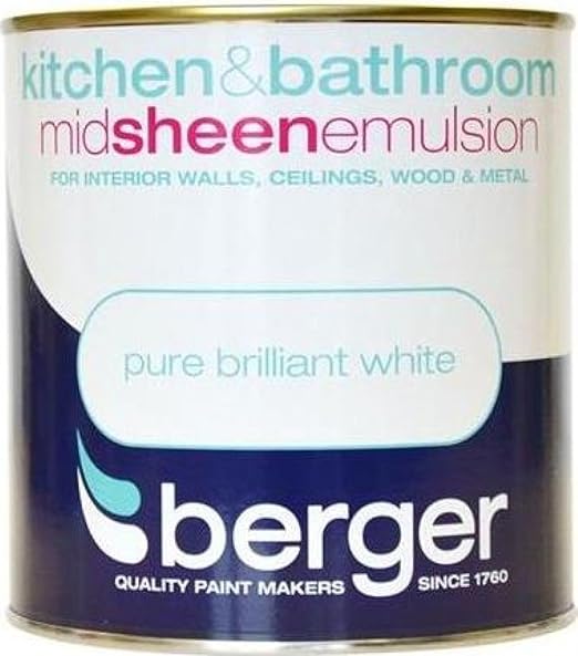 Berger Paint for Kitchen & Bathroom 1 Litres MATT Brilliant White