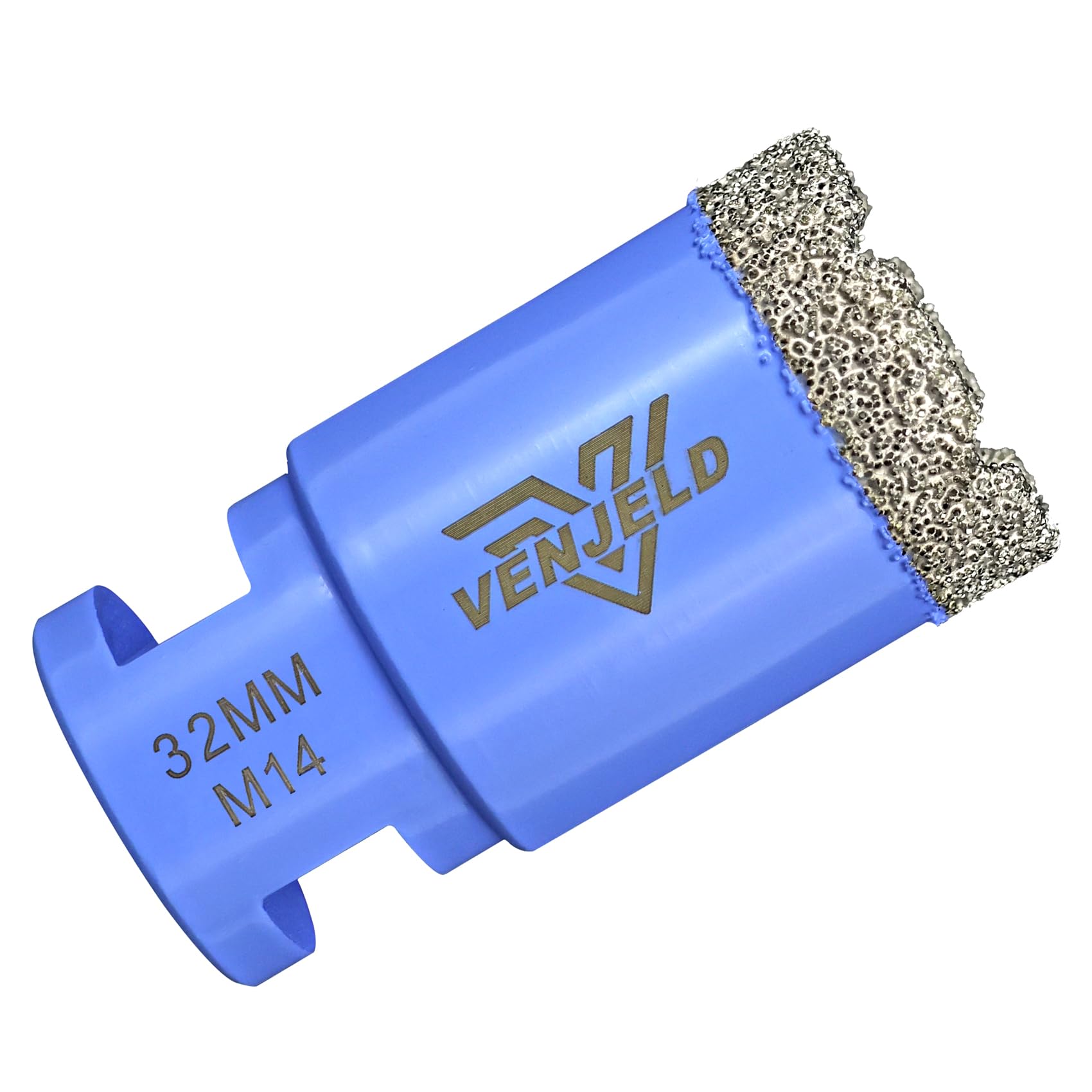 Diamond Tile Drill Bit 32mm Hole Saw with M14 Thread Dry Drilling for Ceramic Porcelain Tile Granite Marble Stone VENJELD — image 1