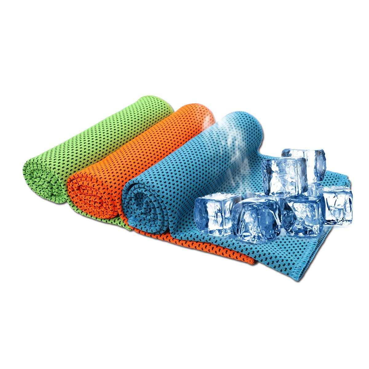 SHISHUO Cooling Towels Ice Towel 80 x 30 cm Gym Microfibre Towel for Men or Women Ice Cold Towels for Yoga Gym Travel Camping Golf Football & Outdoor Sports (3 pack)