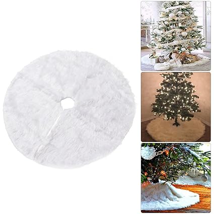 Base In Peluche Bianco Per Albero Di Natale Diametro 78 Cm