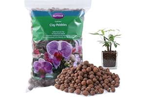 Rurtsva Natural Organic Clay Pebbles, 5LBS 8mm-18mm Expanded Leca Balls Plant Garden Soil, Grow Media for Hydroponics, Decoration, Aquaponics, Gardening Essentials