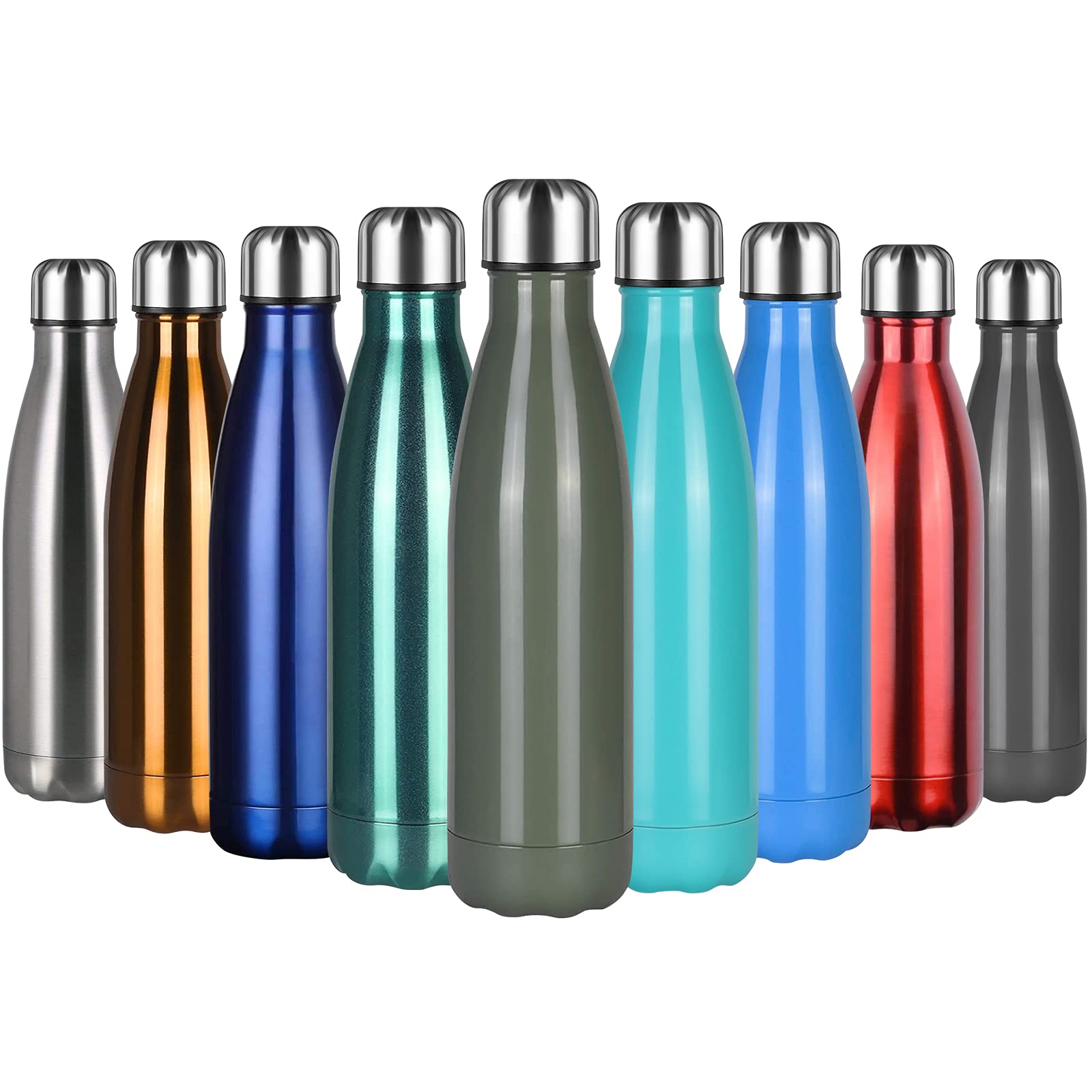 flintronic Stainless Steel Water Bottle, 500ml Double Walled Vacuum Flask with Cleaning Brush, BPA Free 12 Hours Hot&Cold Sport Drink Bottle for Gym, Home, Office, Outdoor, Work