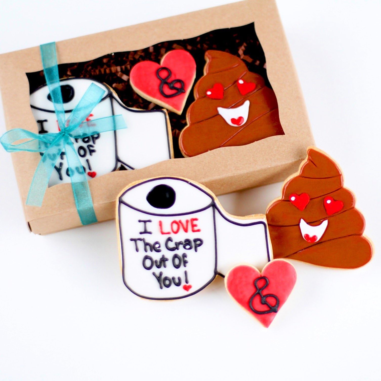 3 Pc. “We Go Together Like” Toilet Paper and Poop Cookie Gift Boxed Set! Stick To You Like Poo? Valentine's Day, Lover or Gag Gift! Get Well, Thinking of You!