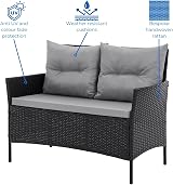EVRE Florence Garden Lounge 4 Piece Rattan Set Anthracite view 4