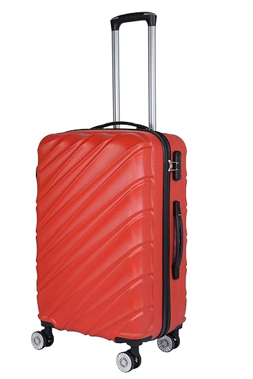 3G Combat 8023 Series ABS Red 24-inch 4Wheel Hard Sided Luggage Trolley Cabin Size Bag Suitcase