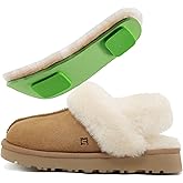 MelSyd Fuzzy House Slippers for Women: 100% Australian Sheepskin - Secure Fit Footwear with Heel Straps - Comfortable in Winter Wearing Indoor/Outdoor - Gift for Birthday/Christmas