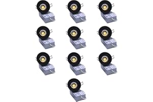 YUURTA 3-Inch Black Gimbal Light (Recessed Pot Light), 8W 120V, 850Lm Dimmable, Eyeball Light Panel, ETL Listed, IC Rated (50