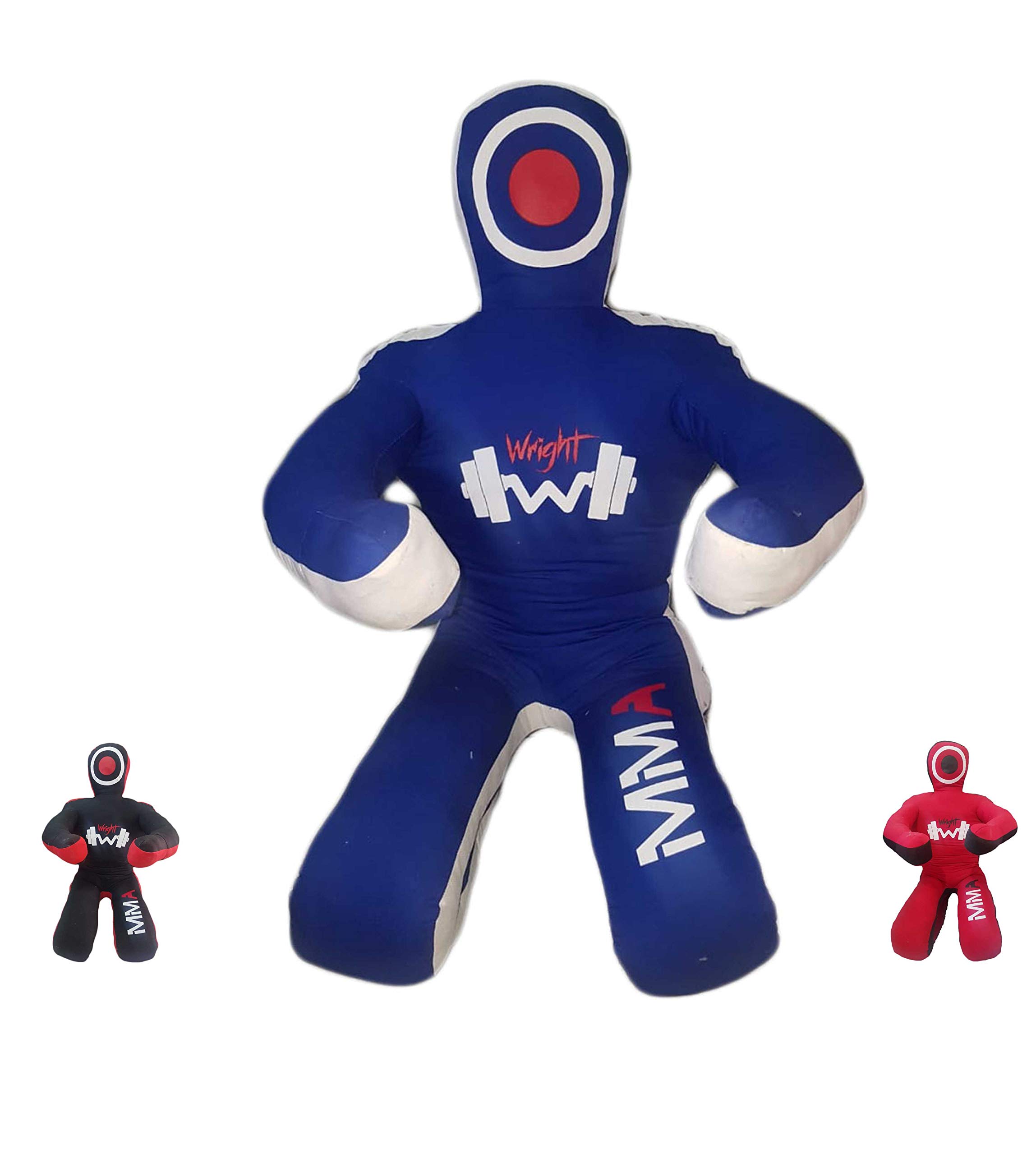 BJJ Brazilian JIU Jitsu Wrestling Dummy for Grappling, Submission, Mixed Martial Arts, MMA Training, Punching, Throwing and Judo Karate Practice (UNFILLED) (Blue Canvas, 59")
