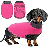 Queenmore Dog Sweater,Soft Fleece Vest Pullover Dogs Jacket with Elastic Stretchable,Warm Winter Dog Coats Cold Weather Doggy Dachshund Sweaters for Small Dogs Cats Boy or Girl (Pink, S)