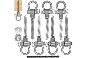 WWFFEN 6 Bearing Swing Hangers Permanent Anti Rust Heavy Duty 180° Swing, 1500 lb Capacity sandbag Yoga Swing Hammock Chair