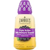 Zarbee's Adult Daily Immune Support Liquid, Vitamin C &amp; Zinc, 8 fl oz | For Adults &amp; Kids Ages 12+ Years, High Concentrate Liquid, Black Elderberry Flavor, For Daytime Use