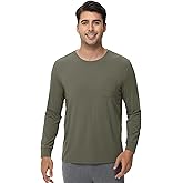 WiWi Viscose from Bamboo Men's Long Sleeve T-Shirt Crew Neck Lightweight Cooling Running Hiking S-XXL