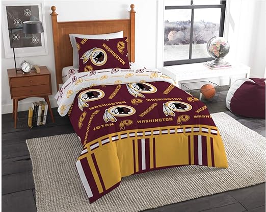 Amazon Com Washington Redskins Twin Comforter Sheets 4 Piece