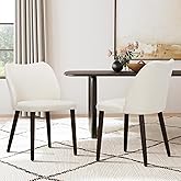 COLAMY Upholstered Dining Chairs Set of 2, Modern Fabric Dining Room Kitchen Side Chair with Padded Seat and Wood Legs for Re