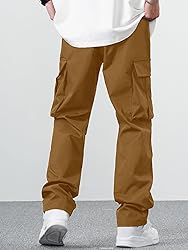 PLEPAN Men's Casual Cargo Pants Drawstring Hiking