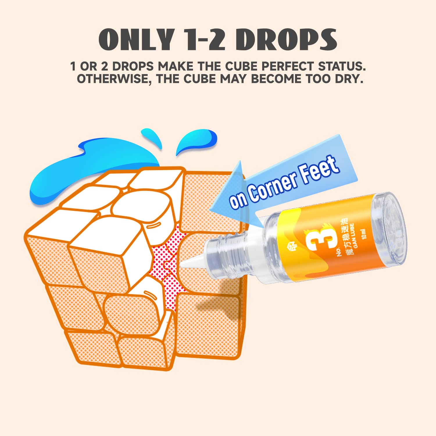 GAN Speed Cube Mastery Lube 10ml & Storage Bag, Lubricant for Cube Speed Stabilizing