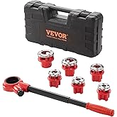VEVOR Ratchet Pipe Threader Kit, 1/4" NPT - 1-1/4" NPT Manual Ratcheting Pipe Threader, Portable Pipe Threading Tool Set with