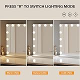 Ekasoco Hollywood Vanity Mirror with Lights, 15 Dimmable Bulbs, 58x46cm view 2