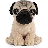 Living Nature Pug Puppy Stuffed Animal | Fluffy Dog Animal | Soft Toy for Kids | 6 inches