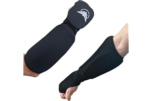 Padded Arm Guards Sleeves with Top and Bottom Pads for Hand and Forearm Protection - Pair