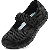 JOINFREE Womens Barefoot Walking Shoes Wide Diabetic Shoes Adjustable Mary Jane Shoes Flats Arthritis Edema Casual Shoes Breathable Slip on Sneakers Indoor Outdoor