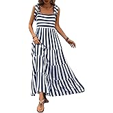 PRETTYGARDEN Women Dresses 2026 Summer Floral Sleeveless Maxi Dress Casual Spaghetti Strap Tiered Flowy Beach Long Dress
