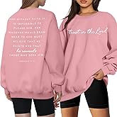 LUKYCILD Christian Sweatshirts for Women Jesus Shirts Bible Verse Inspirational Sweatshirt Oversized Graphic Pullover Tops