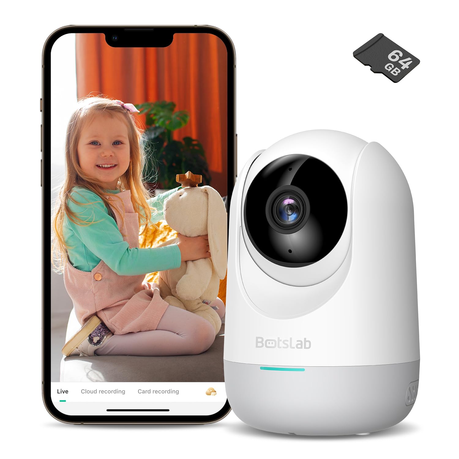 Botslab Smart Pan Tilt Camera, 2K WiFi Indoor Home Security Dome Camera ...