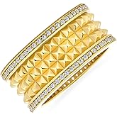 Bling Jewelry Crossover Statement Criss Cross Two Tone Brown Coffee Pave AAA CZ Statement Band Ring For Women Rose Gold Plated Brass