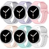 BandRain 6 Pack Sport Bands Compatible with Samsung Galaxy Watch 8 Band 40mm 44mm/Galaxy Watch 8 Classic 46mm, Waterproof Soft Silicone Strap Wristband for Galaxy Watch 8/8 Classic 2025 Women Men