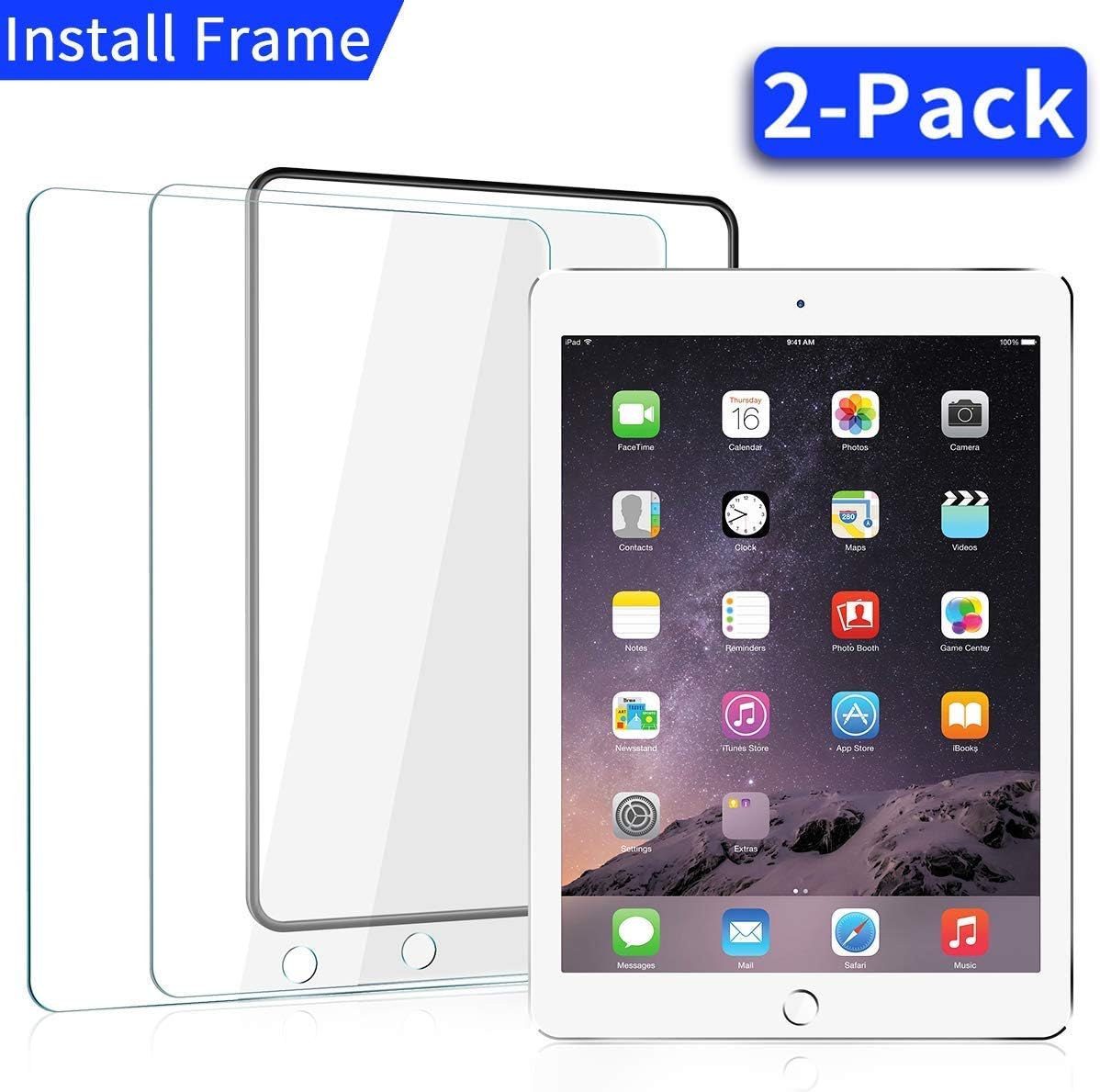 DIVI iPad Screen Protector 10.5 Inch(2 packs) Tempered glass for Apple iPad 10.5 (2017) iPad Pro 10.5 Inch Screen Protector/iPad 2017,NEW iPad Air 2018/Apple Pencil Compatible(Easy-Installation Tool)