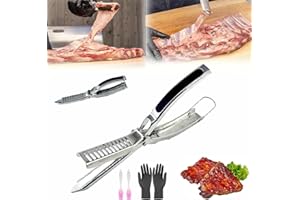OEOCVIOD 1 Set Rib Membrane Removal Tool,Stainless Steel Rib Prep Tool Membrane Remover,BBQ Rib Prep Tool with Arc Clamp & Non-Slip Grip for Easy Rib Skinner,Kitchen Gadgets for Barbecue Enthusiasts & Chefs