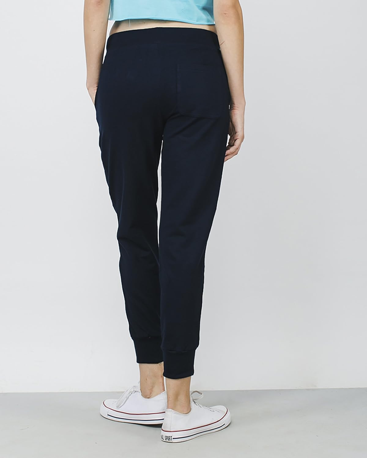 bewakoof women's fleece track pants (blue)