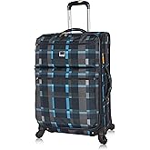 LUCAS Ultra Lightweight Carry On - Softside 20 Inch Expandable Luggage - Small Rolling Bag Fits Most Airline Compartments - Durable 4-Spinner Wheels Suitcase (Old School Navy)
