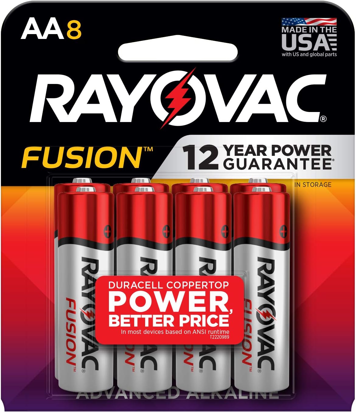 Amazon Com Rayovac Fusion Aa Batteries Premium Alkaline Double A Batteries 8 Battery Count Health Personal Care