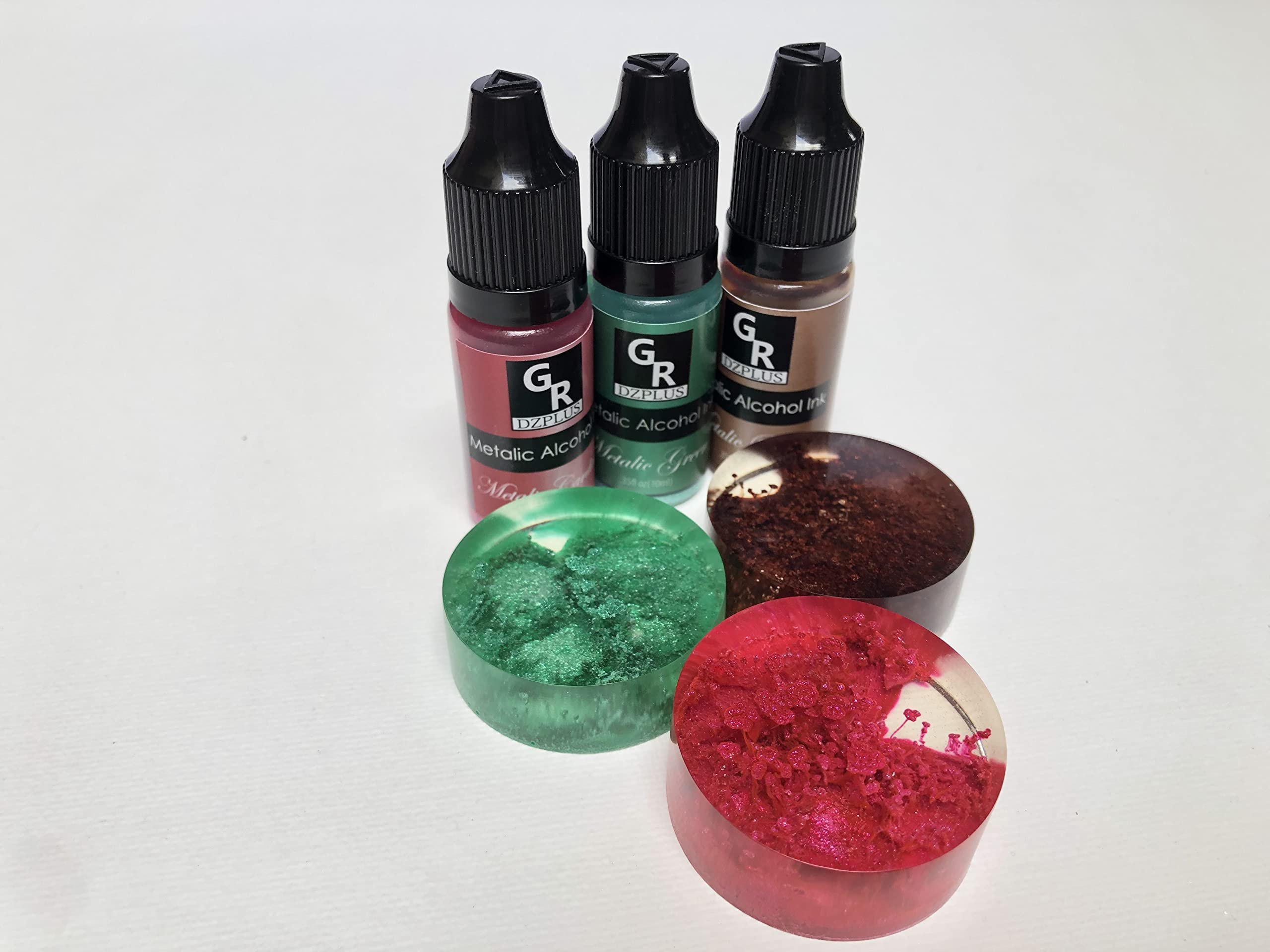 Metallic Alcohol Ink Set -26 Metallic Colors Alcohol Based Ink for Resin Art, Fluid Art,Resin Craft,Resin Petri Dish，Alcohol Ink Paint for Yupo,Tumbler (Metallic 26 Color Set)