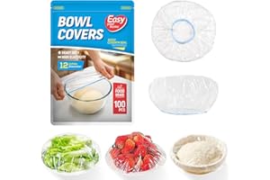 100PCS 12Inch Bowl Covers, Food Cover Dish Covers, Elastic Stretch Food Storage Lids, BPA-Free Plastic Wrap for Sourdough Pro