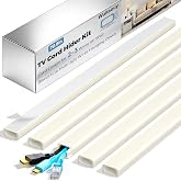 Wuitaouy Cord Hider Kit, 70.8in Cord Covers for 2-3 Wires on Wall, Paintable Cable Hider Wire Covers for Cords on Wall, Self-Adhesive Cord Hider for Wall Mount Tv to Hide Cords, W0.94 H0.47in, Beige