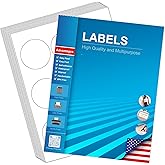 2.5" Circle Sticker Labels, Round Printable Sticker to Write On, Sticker Paper for Inkjet Printer, (9 Labels/Sheet), 10 Sheets