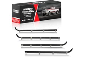 FOMIUZY WEILEITE Front Door Window Molding Sweep Felt Trim Seal Weather Stripping Kit Fit for Ford F150 F-150 F250 F350 Bronco 1987-1997 Replaces E7TZ1521452A E7TZ1521453A F2TZ1521456A F2TZ1521457A(4Pcs)