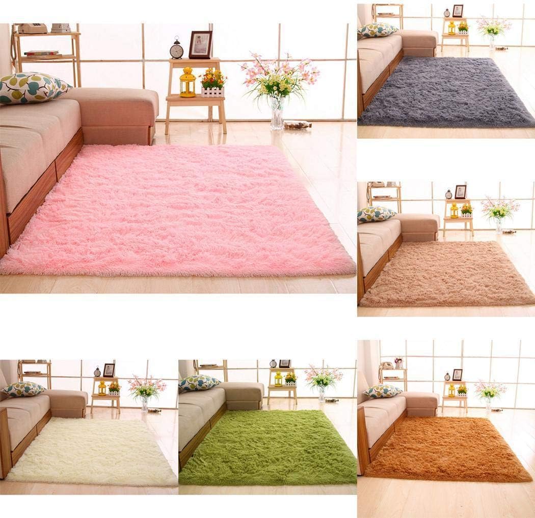 yerflew Household Super Soft Faux Fur Rug for Bedroom Sofa Living Room Area Rugs