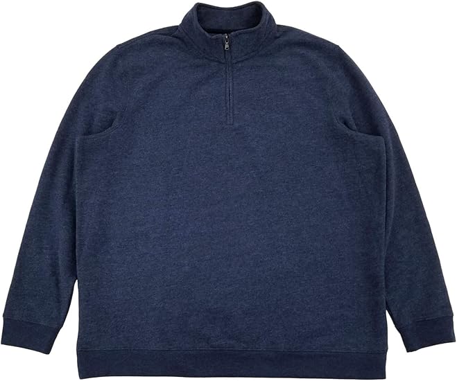 Croft & Barrow Mens Navy Blue Fleece Quarter-Zip Pullover Sweatshirt Jacket at Amazon Menâs 