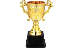 NOLITOY Gold Plastic Trophy, Award Trophy Cup with Base for Sports Tournaments Competitions Birthday Party Games Winner Award