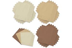Whaline 150 Pack Fall Brown Napkins 6.5 x 6.5 Inch 3 Colors Disposable Paper Napkins Brown Theme Fall Dinner Napkin for Autum